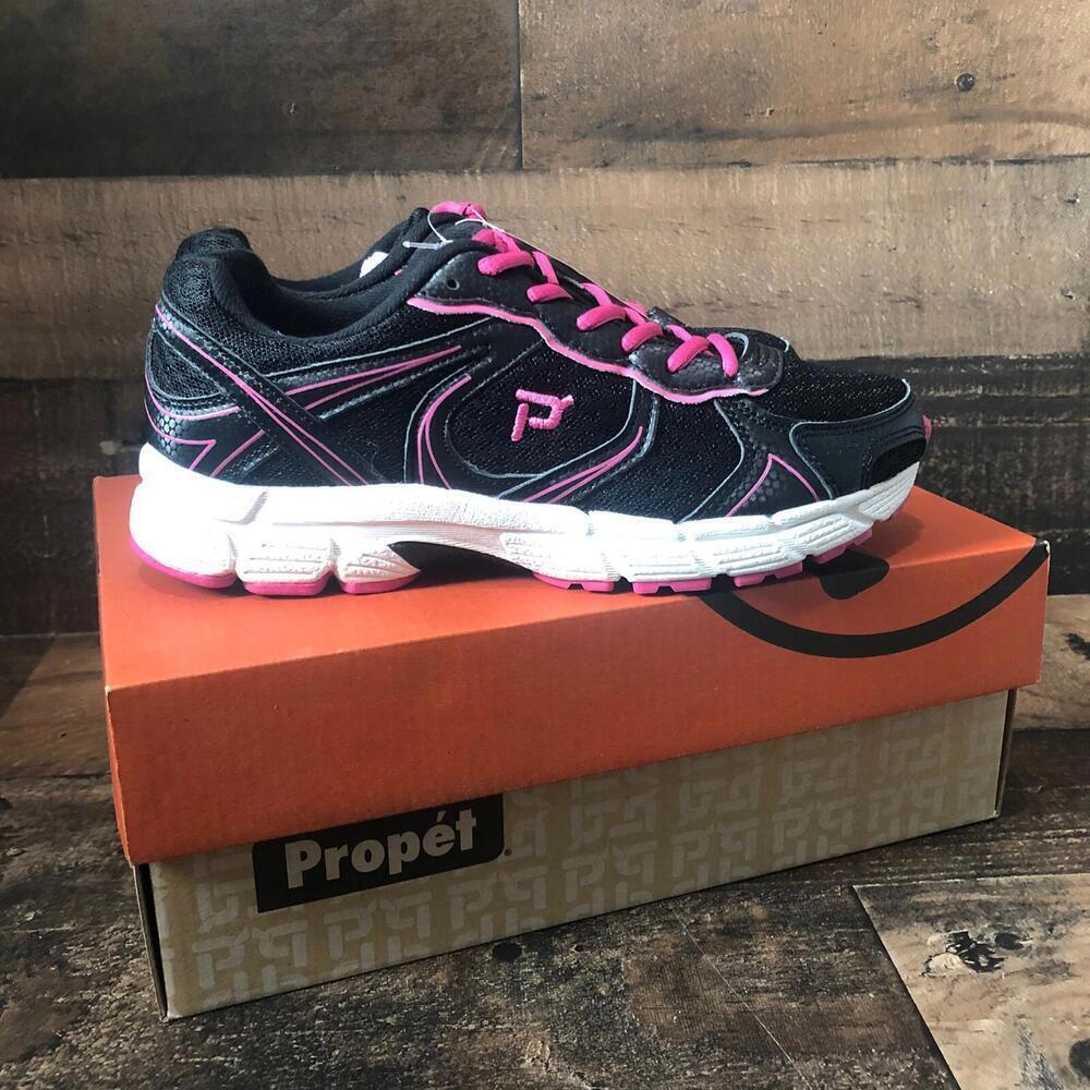 Brand New Propet Women's Size 6 Black Pink Athletic Walking Shoes Sneakers